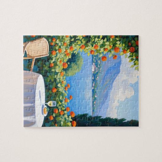 Lake Como Terrace Uitzicht Puzzel Legpuzzel (Horizontaal)