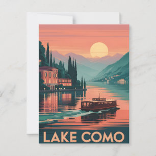 Lake Como zonsondergang Briefkaart