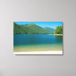 Lake Cushman Beach Canvas Afdruk