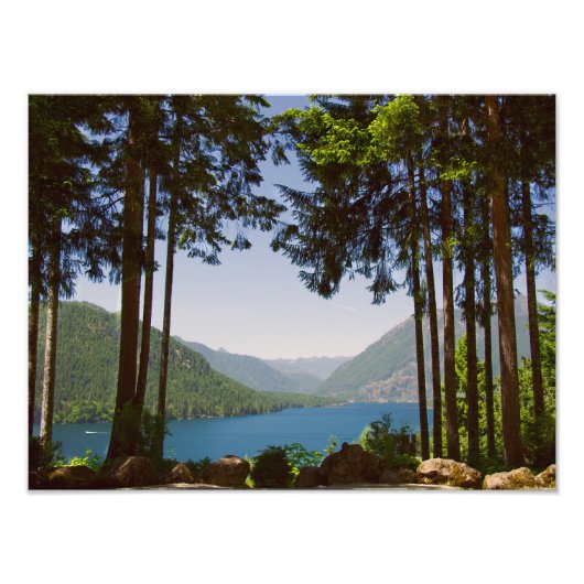 Lake Cushman Summer Print Foto Afdruk (Voorkant)