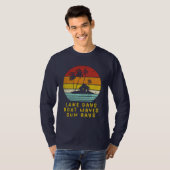 Lake Days Boat Waves Sun Rays Nautical T-shirt (Voorkant volledig)