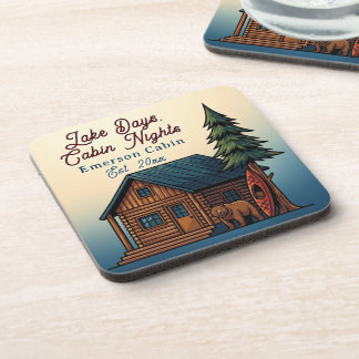 Lake Days, Cabin Nights Personlized Bier Onderzetter