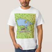 Lake Der-Chantecoq, frankrijk Lake Map T-shirt (Voorkant)