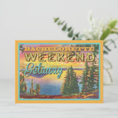 Lake Destination Bachelorette Weekendfeest Uitnodi Kaart (Staand voorkant)
