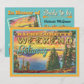 Lake Destination Bachelorette Weekendfeest Uitnodi Kaart (Voorkant / Achterkant)