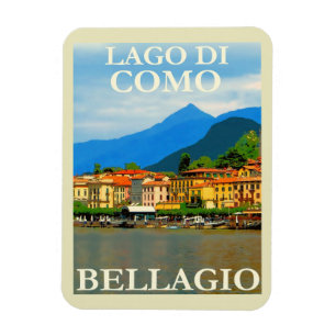 Lake di Como, Bellagio, Italië, Retro Travel Magneet