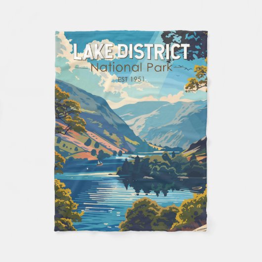Lake District National Park England Reiskunst Fleece Deken (Voorkant)
