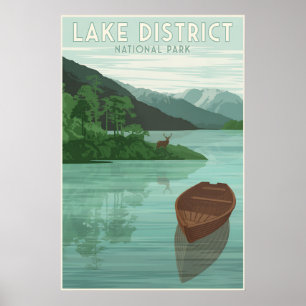 Lake District National Park Reisposter Groen Poster