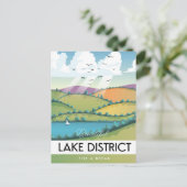 Lake District-reisposter. Briefkaart (Staand voorkant)