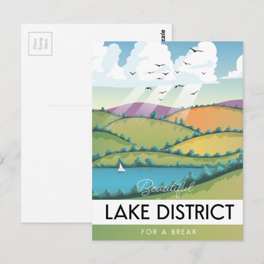 Lake District-reisposter. Briefkaart (Voorkant / Achterkant)