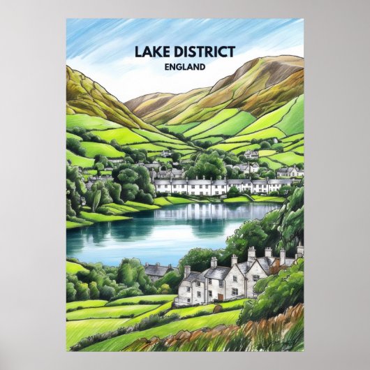 Lake District Sketch Poster (Voorkant)