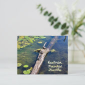 Lake Erie Metropark Turtle Log Verticaal met Tekst Briefkaart (Staand voorkant)