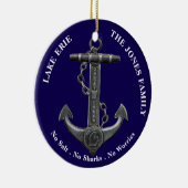 Lake ERIE Patriottisch noodlijdend nautisch anker Keramisch Ornament (Rechts)