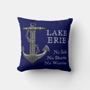 Lake Erie Patriottische Amerikaanse vlag anker pir Kussen