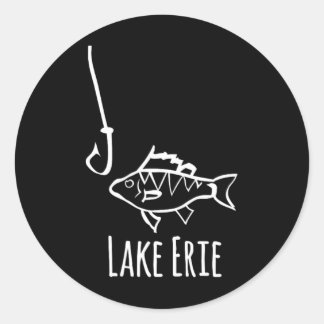 Lake Erie Pennysylvania Vissen Vis Haak Baars Tr Ronde Sticker