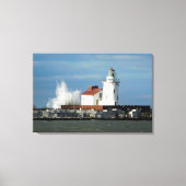 Lake Erie Vuurtoren met Wave Canvas Print (Voorkant)