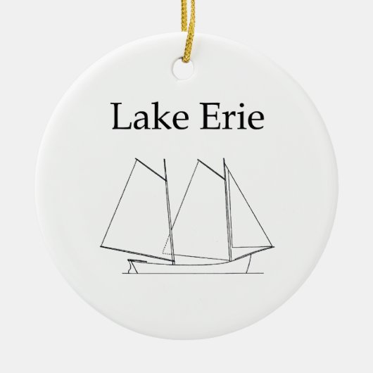 Lake Erie zeilboot Keramisch Ornament (Voorkant)