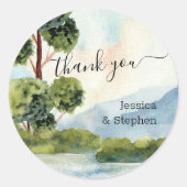 Lake Evergreen bestemming bruiloft dank u Ronde Sticker (Voorkant)