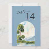 Lake Evergreen Bestemming Trouwtafel Nummer (Achterkant)