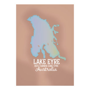 Lake Eyre Australië kaart poster