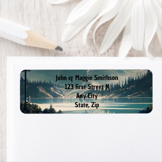 Lake Forest Bomen Wildernis Landschap landschap Etiket (Insitu)