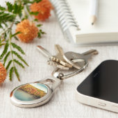 Lake Forest Trees Water Digitaal Sleutelhanger (Zijkant)