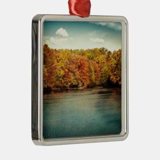 Lake Forest Trees Water Monogram Initiaal Ornament (Rechts)