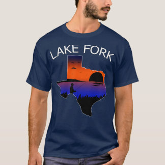 Lake Fork Reservoir Texas Fisherman Vist bij Sun T-shirt