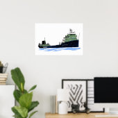 Lake Freighter Charles White Cliffs Poster (Thuiskantoor)
