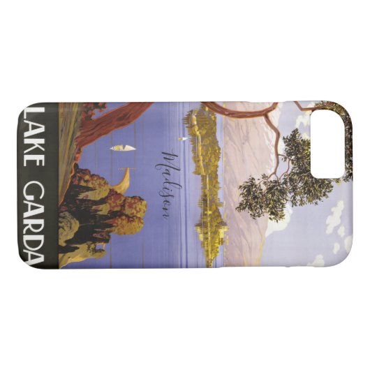 Lake Garda Italië, aangepaste monogram Case-Mate iPhone Case (Achterkant (Horizontaal))