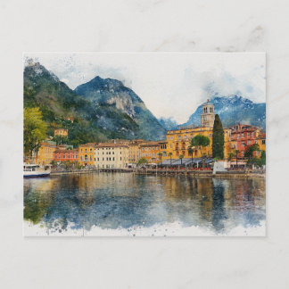 Lake Garda (Lago di Garda) - Watercolor Splash Briefkaart