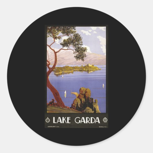 Lake Garda Ronde Sticker (Voorkant)