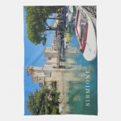 Lake Garda Sirmione Castle uitzicht theedoek (Verticaal)