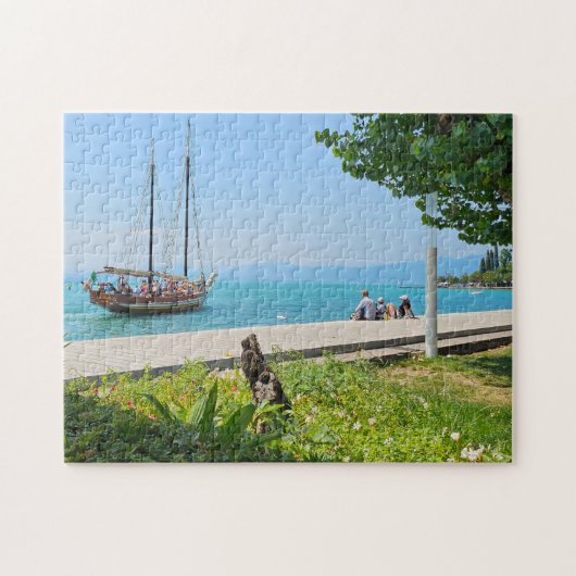 Lake Garda zeilboot uitzicht puzzel (Horizontaal)