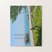 Lake Garda zeilboot uitzicht puzzel (Verticaal)