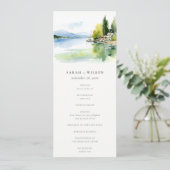 Lake Geneva Switzerland Landscape Wedding Program Kaart (Staand voorkant)