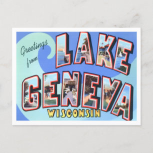 Lake Genève, Wisconsin Big Letters Briefkaart
