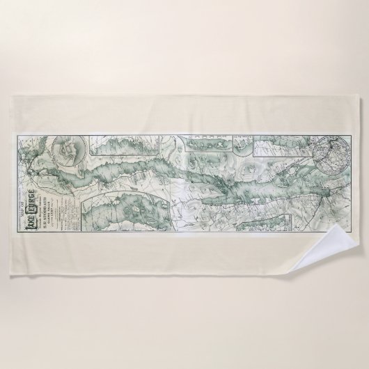 Lake George Beach Handdoek – Stoddard Map Editie (Voorkant)