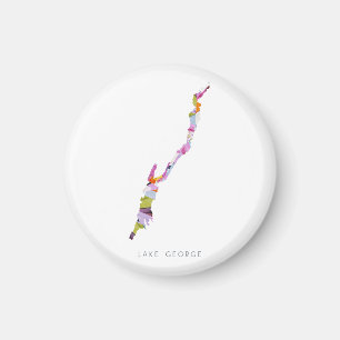 Lake George Minimalist Silhouette Map Magnet Magneet