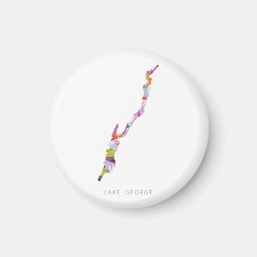 Lake George Minimalist Silhouette Map Magnet Magneet (Voorkant)