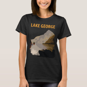 Lake George Mountain Lake Retro Reis T-shirt