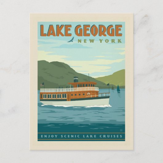Lake George, New York |  boot Briefkaart (Voorkant)