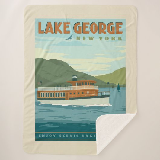 Lake George, New York |  boot Sherpa Deken (Voorkant)