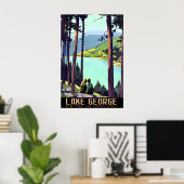 Lake George New York Boy and Girl Travel Poster (Bureau à domicile)