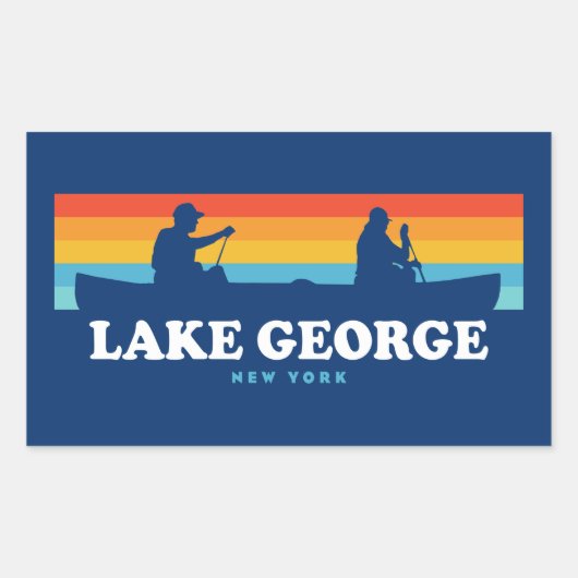 Lake George, New York Canoe Rechthoekige Sticker (Voorkant)