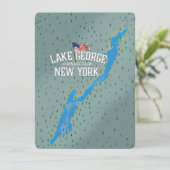 Lake George New York Kaart (Staand voorkant)