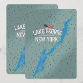 Lake George New York Kaart (Voorkant / Achterkant)