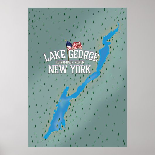 Lake George New York Map Poster (Voorkant)