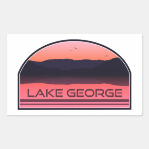 Lake George New York Red Sunrise Rechthoekige Sticker