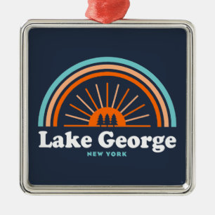 Lake George, New York Regenboog Metalen Ornament